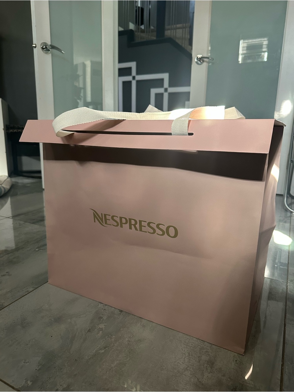 Nespresso blush Pink Branded Gift Bag (huge) for machines or bigger gifts